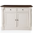 Crosley Furniture Shelby Wood 2 Drawer Buffet in Distressed White/Dark Brown