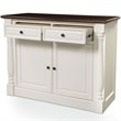 Crosley Furniture Shelby Wood 2 Drawer Buffet in Distressed White/Dark Brown