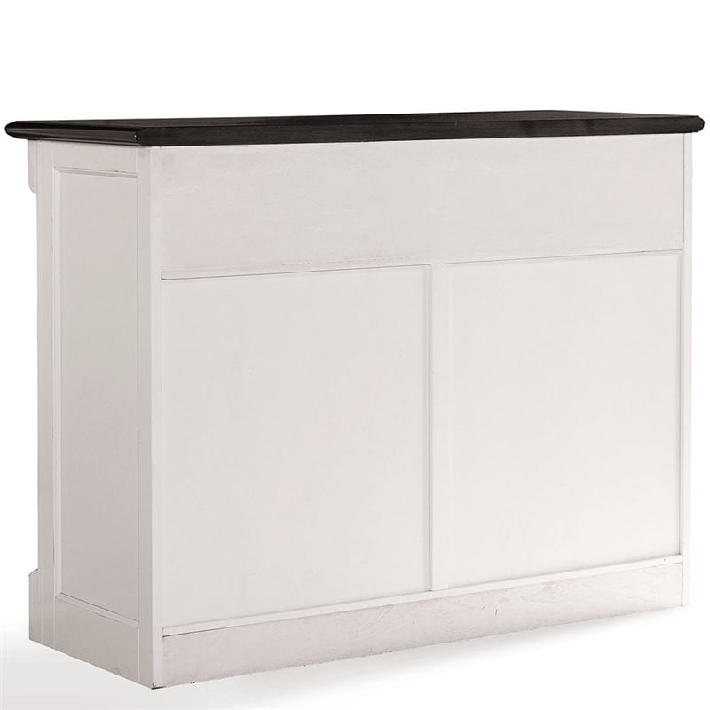 Crosley Furniture Shelby Wood 2 Drawer Buffet in Distressed White/Dark Brown
