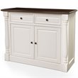 Crosley Furniture Shelby Wood 2 Drawer Buffet in Distressed White/Dark Brown
