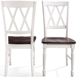 Crosley Furniture Shelby Wood Turned Leg Dining Side Chair in White (Set of 2)