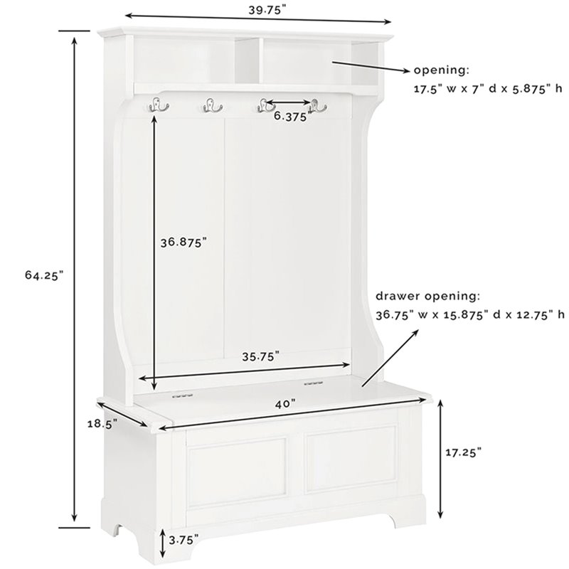 Crosley Campbell Hall Tree in White