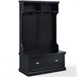Crosley Furniture Seaside Wood Hall Tree in Distressed  Black