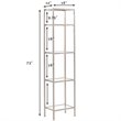 Crosley Furniture Aimee 4 Shelf Narrow Glass/Metal Etagere in Antique Gold