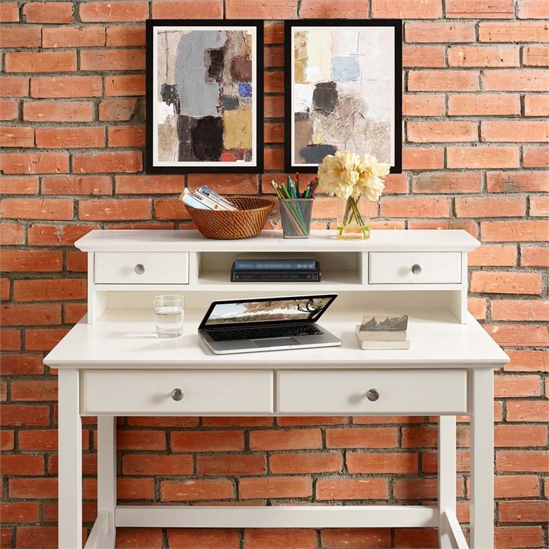 Crosley Campbell 2 Drawer Desk Hutch in White - CF6510-WH