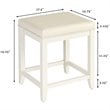 Crosley Furniture Vista Solid Pine Wood Vanity Stool in White