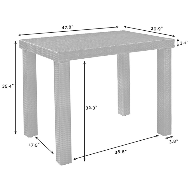 Crosley Palm Harbor Wicker Counter Height Patio Dining Table in Brown