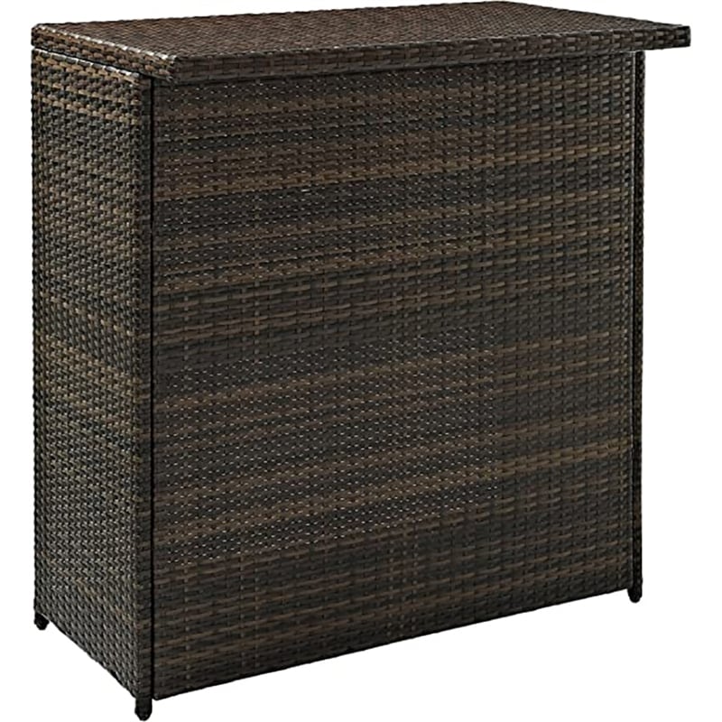 Crosley Palm Harbor Wicker / Rattan Patio Bar in Brown