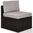 Crosley Palm Harbor Wicker Armless Patio Chair in Brown and Gary