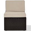 Crosley Palm Harbor Wicker Armless Patio Chair in Brown and Sand