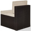 Crosley Palm Harbor Wicker Armless Patio Chair in Brown and Sand