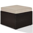 Crosley Palm Harbor Wicker Patio Ottoman in Brown and Sand