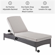 Crosley Palm Harbor Wicker Patio Chaise Lounge in Brown and Gray