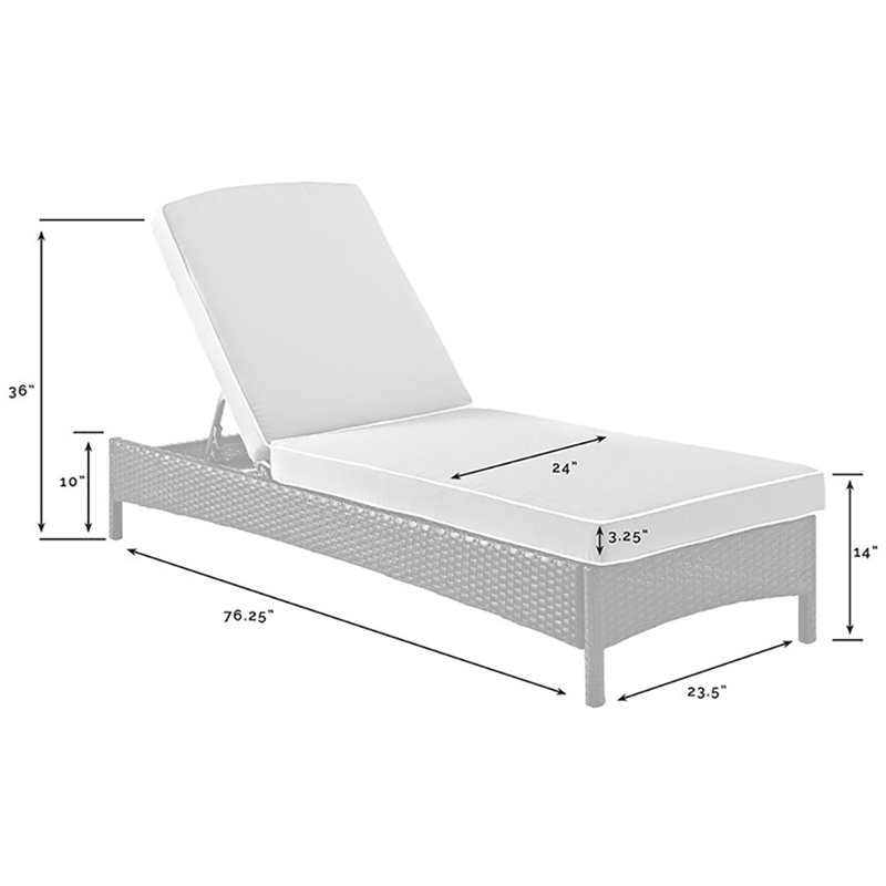 Crosley Palm Harbor Wicker Patio Chaise Lounge in Brown and Sand