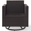 Crosley Furniture Palm Harbor Wicker / Rattan Swivel Patio Arm Chair in Sand