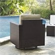 Crosley Furniture Palm Harbor Wicker / Rattan Swivel Patio Arm Chair in Sand