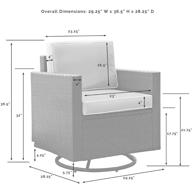 Crosley Furniture Palm Harbor Wicker / Rattan Swivel Patio Arm Chair in Sand