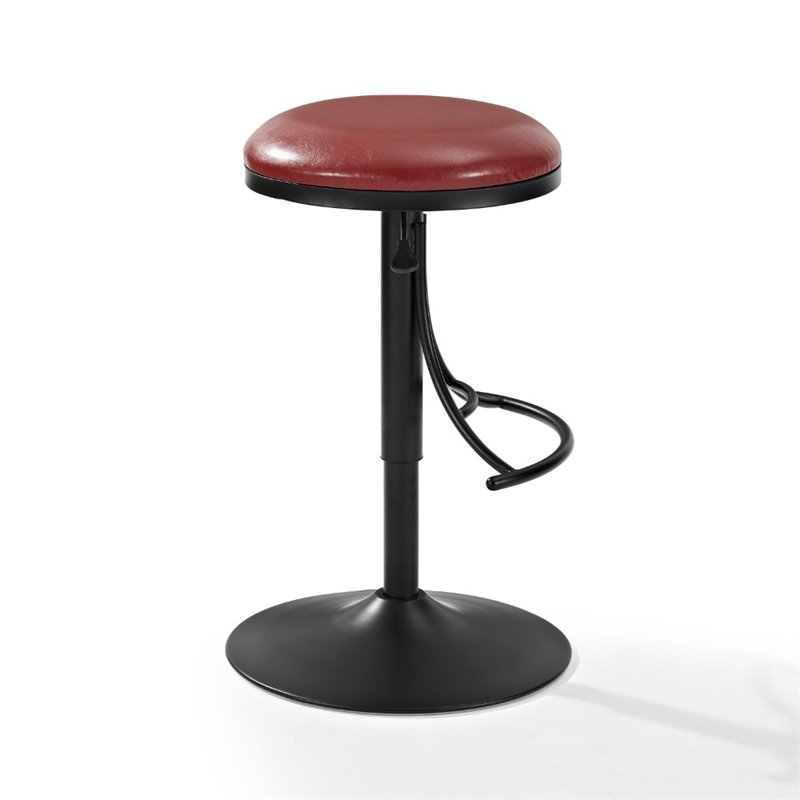 Crosley Jasper Backless Swivel Counter Stool In Black And Red Crosley Jasper Backless Swivel Counter Stool In Black And Red