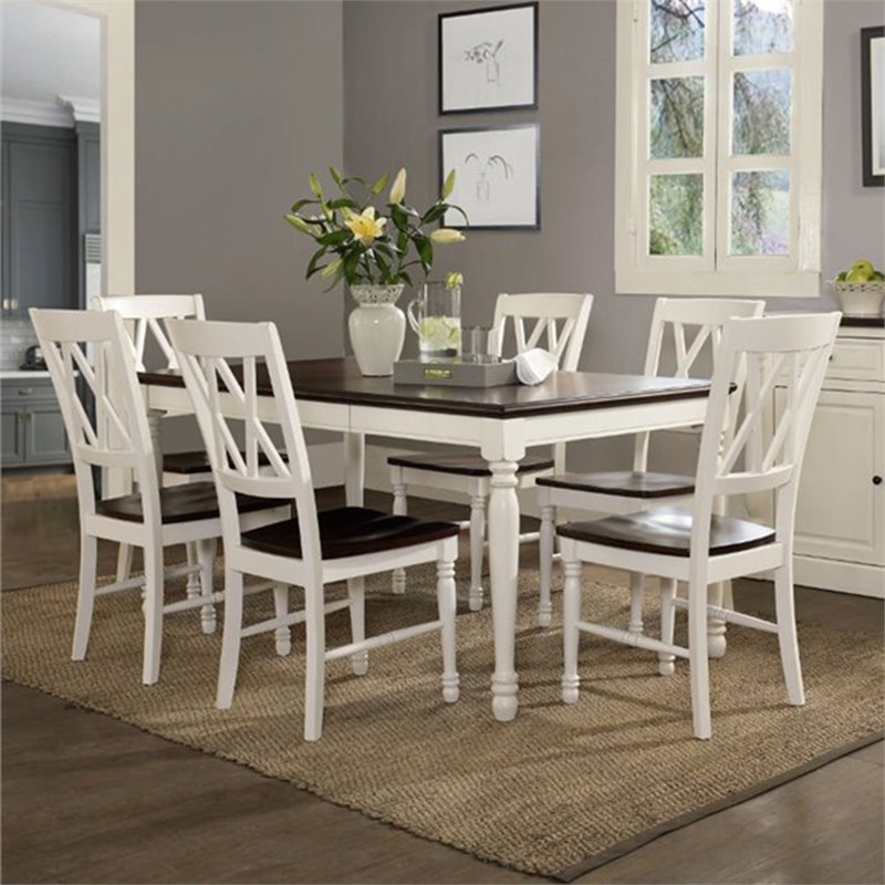 Crosley Furniture Shelby 7 Piece Wood Extendable Dining Set in ...