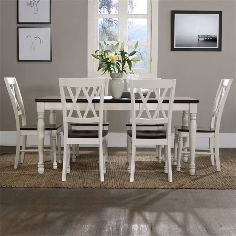 Crosley Shelby 7 Piece Extendable Dining Set in White - KF20001-WH