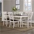 Crosley Furniture Shelby 7 Piece Wood Extendable Dining Set in Distressed White