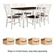 Crosley Furniture Shelby 7 Piece Wood Extendable Dining Set in Distressed White