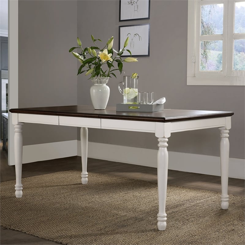 Crosley Furniture Shelby 7 Piece Wood Extendable Dining Set in Distressed White