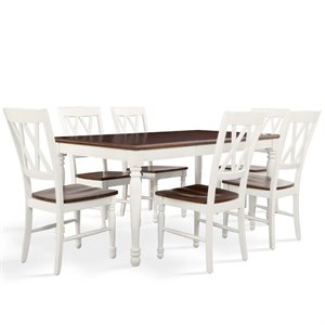 crosley shelby traditional butterfly leaf dining set in white