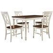 Crosley Furniture Shelby 5 Piece Wood Extendable Dining Set in Distressed White