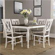 Crosley Furniture Shelby 5 Piece Wood Extendable Dining Set in Distressed White