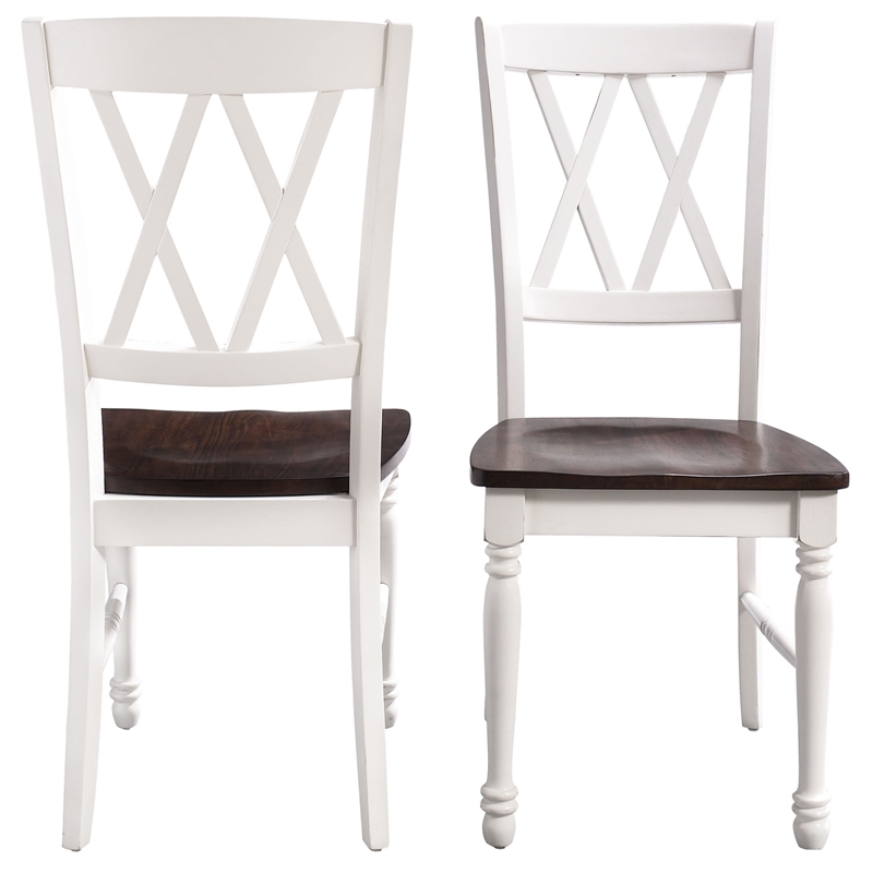 Crosley Furniture Shelby 5 Piece Wood Extendable Dining Set in Distressed White