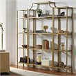 Crosley Furniture Aimee 3 Piece Glass/Metal Etagere Set in Antique Gold/Clear