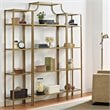 Crosley Furniture Aimee 3 Piece Glass/Metal Etagere Set in Antique Gold/Clear