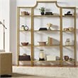 Crosley Furniture Aimee 3 Piece Glass/Metal Etagere Set in Antique Gold/Clear