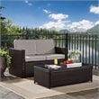 Crosley Palm Harbor 2 Piece Wicker Patio Sofa Set in Brown and Gray