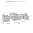 Crosley Furniture Bradenton 5 Piece Metal Patio Sofa Set in Brown/Navy