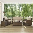 Crosley Furniture Bradenton 5 Piece Metal Patio Sofa Set in Brown/Sand