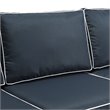 Crosley Furniture Bradenton 5 Piece Metal Patio Sofa Set in Brown & Navy
