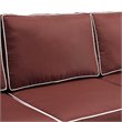 Crosley Furniture Bradenton 5 Piece Metal Patio Sofa Set in Brown/Sangria Red
