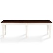 Crosley Furniture Shelby Turned Leg Wood Dining Bench in White/ Dark Brown
