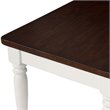 Crosley Furniture Shelby Turned Leg Wood Dining Bench in White/ Dark Brown