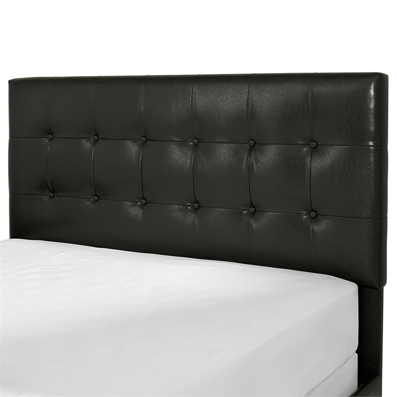 Crosley Andover Faux Leather Tufted, Black Leather Studded Headboard