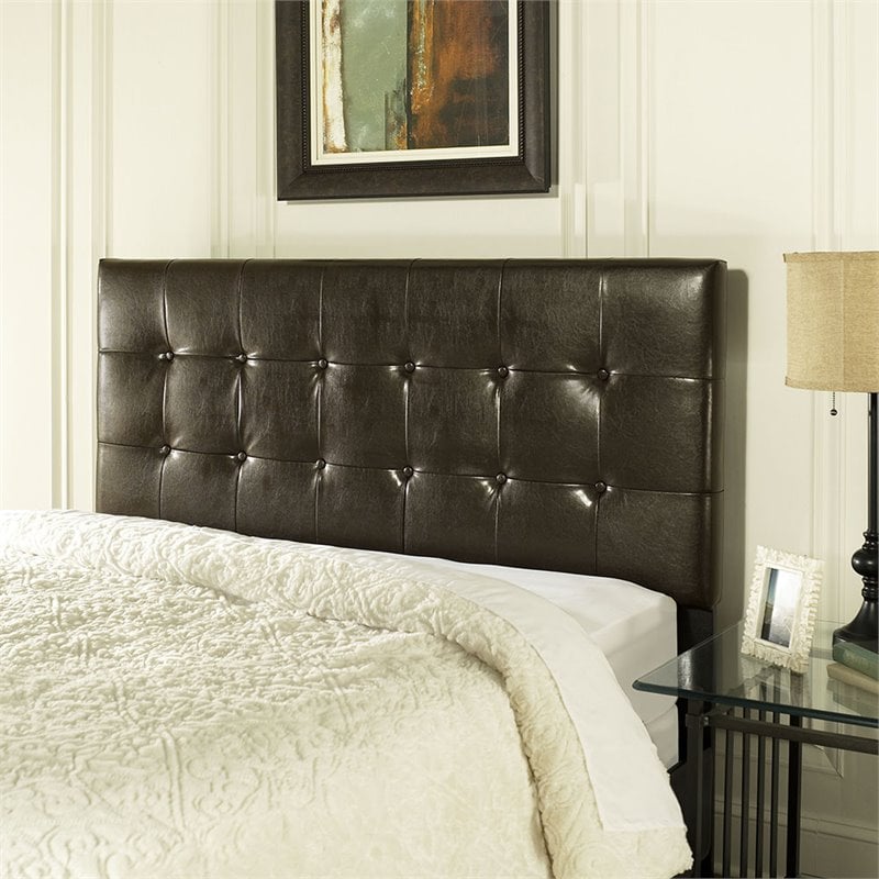 Crosley Andover Faux Leather Tufted, Brown Leather Tufted Headboard