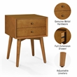 Crosley Furniture Landon 1 Drawer Wood Nightstand in Acorn Brown