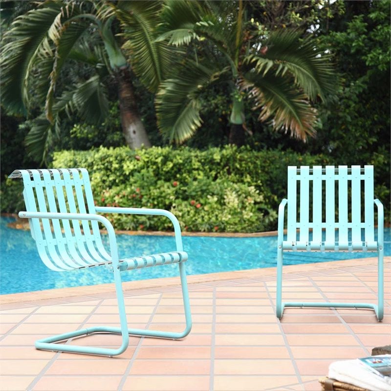 Crosley Gracie Metal Patio Chair In Blue Set Of 2   1698827 1 L 