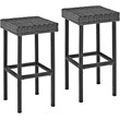 Crosley Furniture Palm Harbor 29&quot Wicker / Rattan Bar Stool in Gray (Set of 2)