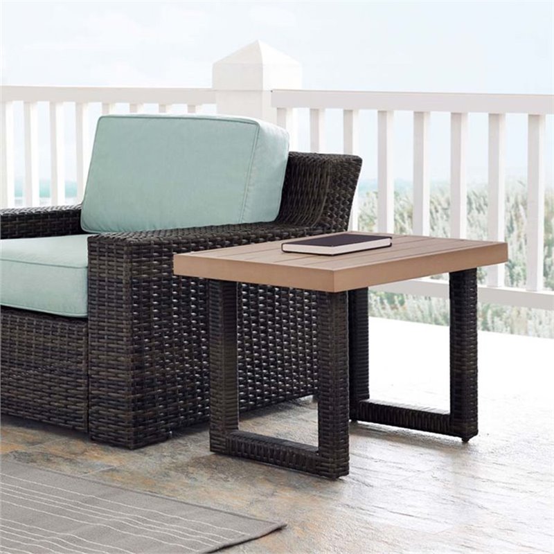 Crosley Beaufort Patio End Table in Brown