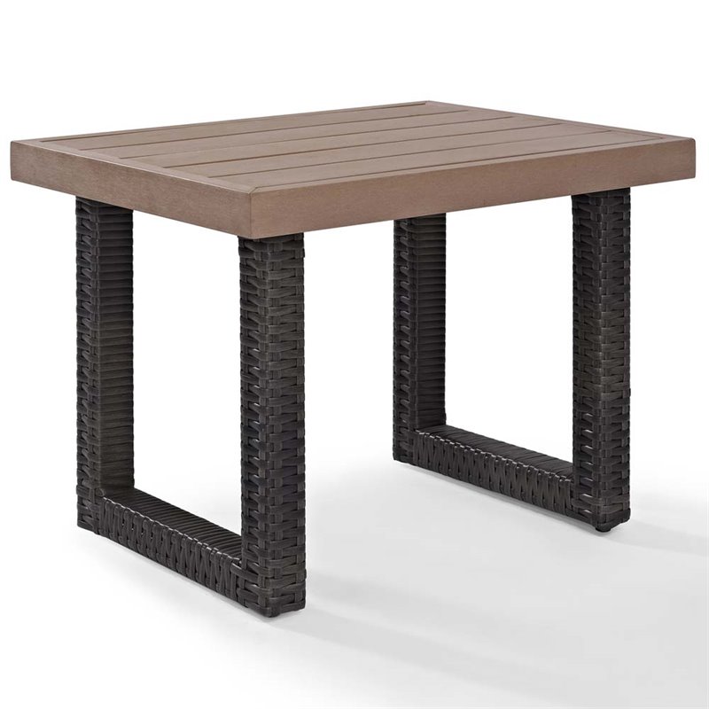 Crosley Beaufort Patio End Table in Brown