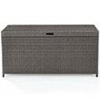 Crosley Furniture Palm Harbor Wicker / Rattan Patio Deck Box in Weathered Gray
