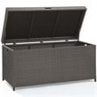 Crosley Furniture Palm Harbor Wicker / Rattan Patio Deck Box in Weathered Gray